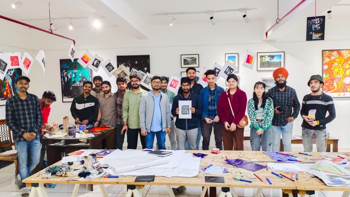 IIP organised workshop on lino art for young learners at iip gallery noida on 18th february 2023